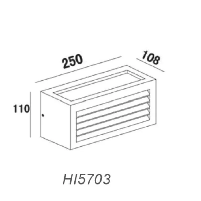 Cube IP54 HI5703 – ACA Lighting фасаден аплик в сив, 1X18W, IP54