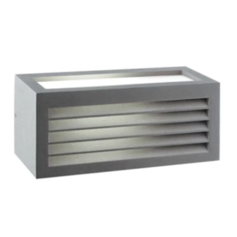 Външно стенно осветление Cube IP54 HI5703 – ACA Lighting фасаден аплик в сив, 1X18W, IP54