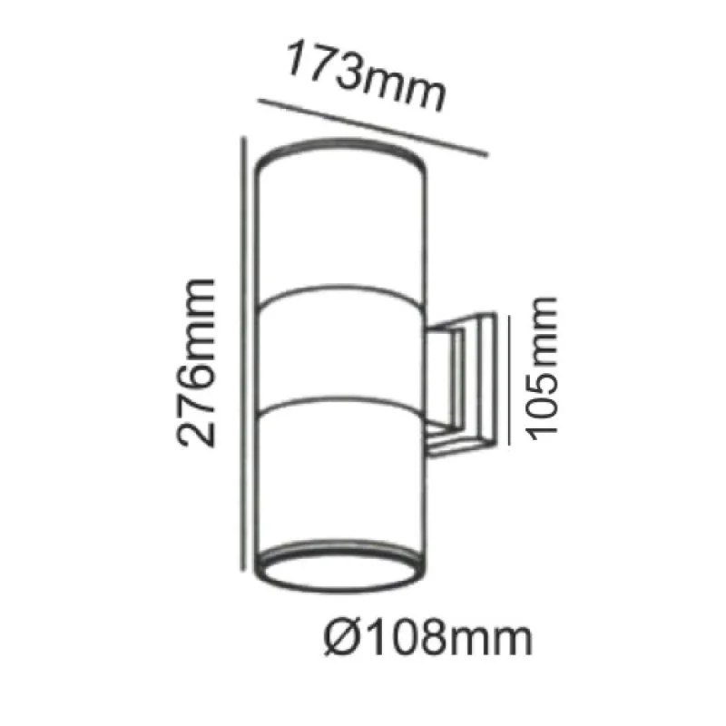 Spot 2 BAEM IP54 HI7001W – ACA Lighting фасаден аплик, 2X17W, IP54