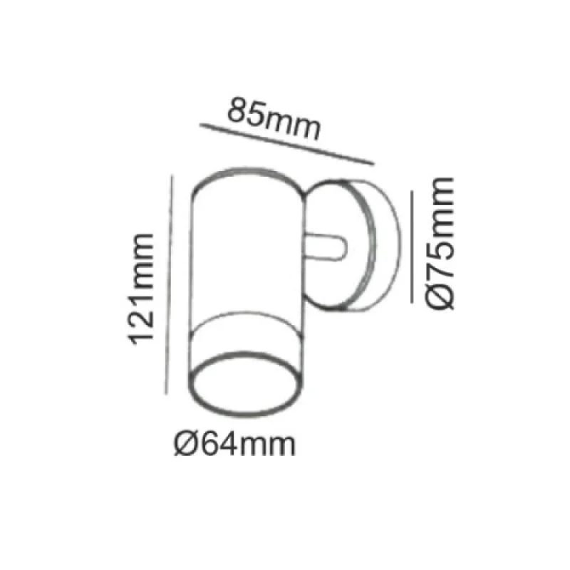 ACA Lighting HI7032AB – фасаден аплик в черен мат, 1X35W, IP54
