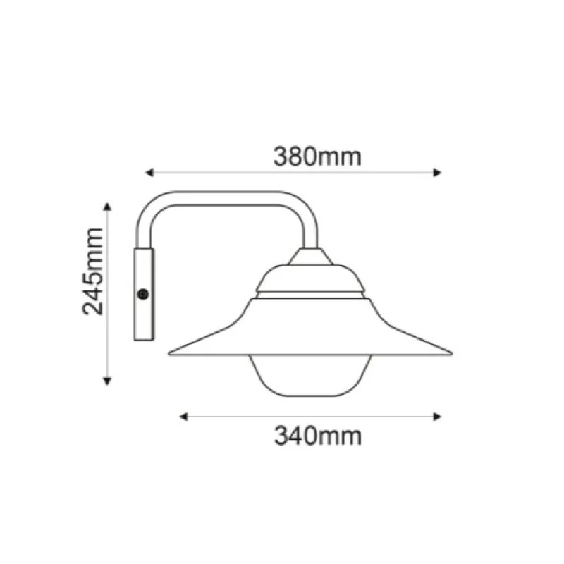 Julie JULIE1WG – ACA Lighting фасаден аплик в сив, 1X60W