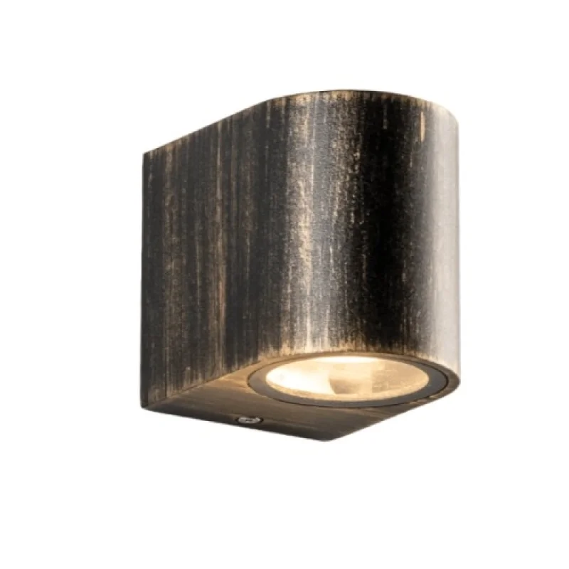 Външно стенно осветление Dasa-gs LG2201GU10GB – ACA Lighting фасаден аплик в антично кафяв, 1X10W