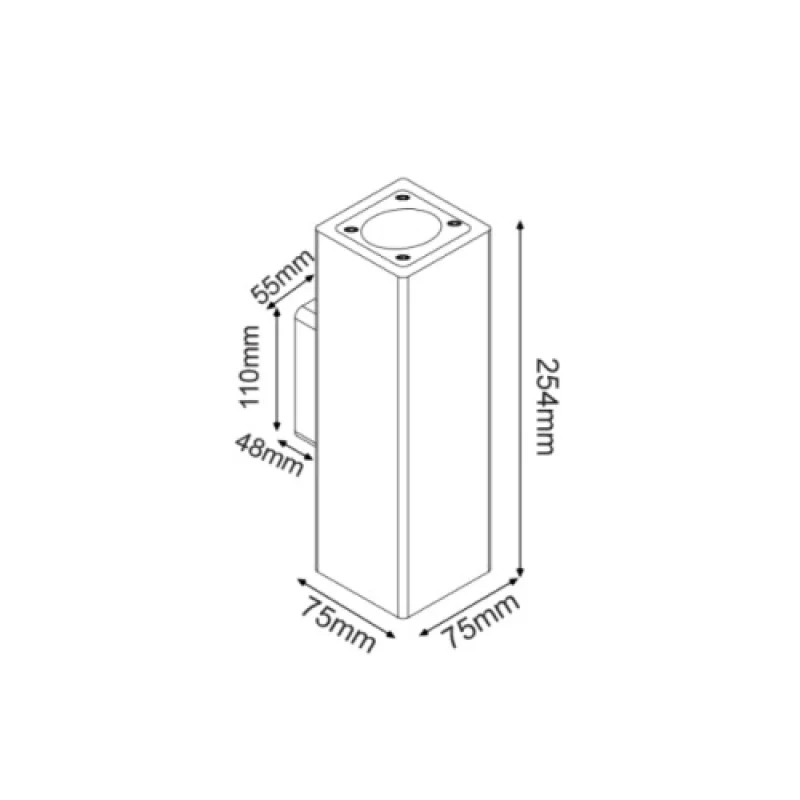 Atticus MK0022SB – ACA Lighting фасаден аплик в черен, 2X10W