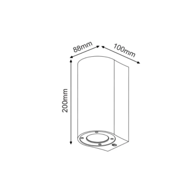 Arete MK0522RB – ACA Lighting фасаден аплик в черен, 2X10W
