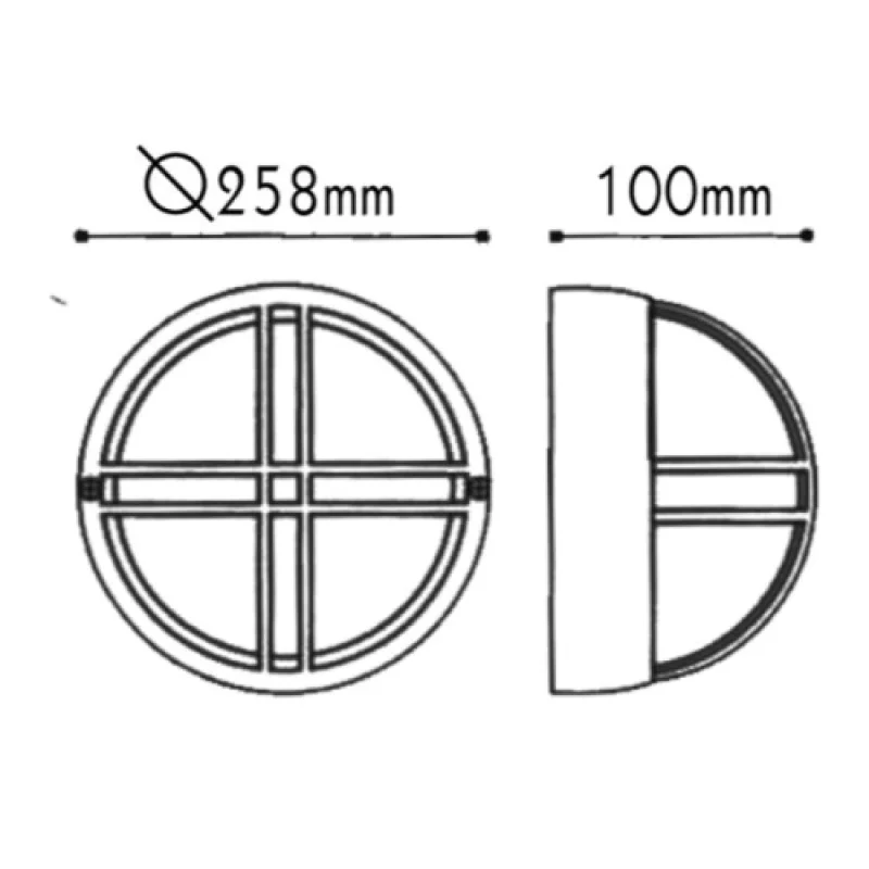 Ip45 HI5042B – ACA Lighting фасаден плафон в черен, 1X60W, IP45