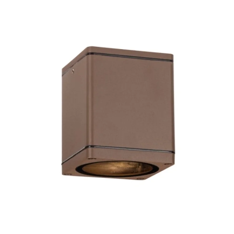 Луни за външен монтаж ACA Lighting LG2401GU10R – фасадна луна за външен монтаж в тъмно кафяв, 1X10W