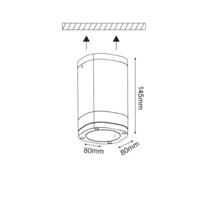 Elpi LG2883G – ACA Lighting фасадна луна за външен монтаж в антрацит, 1X35W