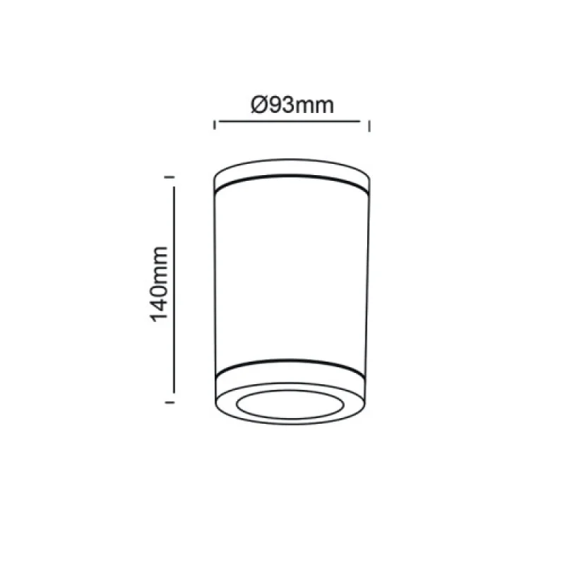 Surf SL7033G – ACA Lighting фасадна луна за външен монтаж в сив, 1X7W