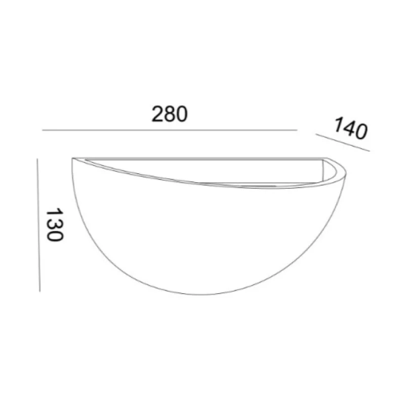 Gypsum G85211W – ACA Lighting plaster wall light in white, 1X60W