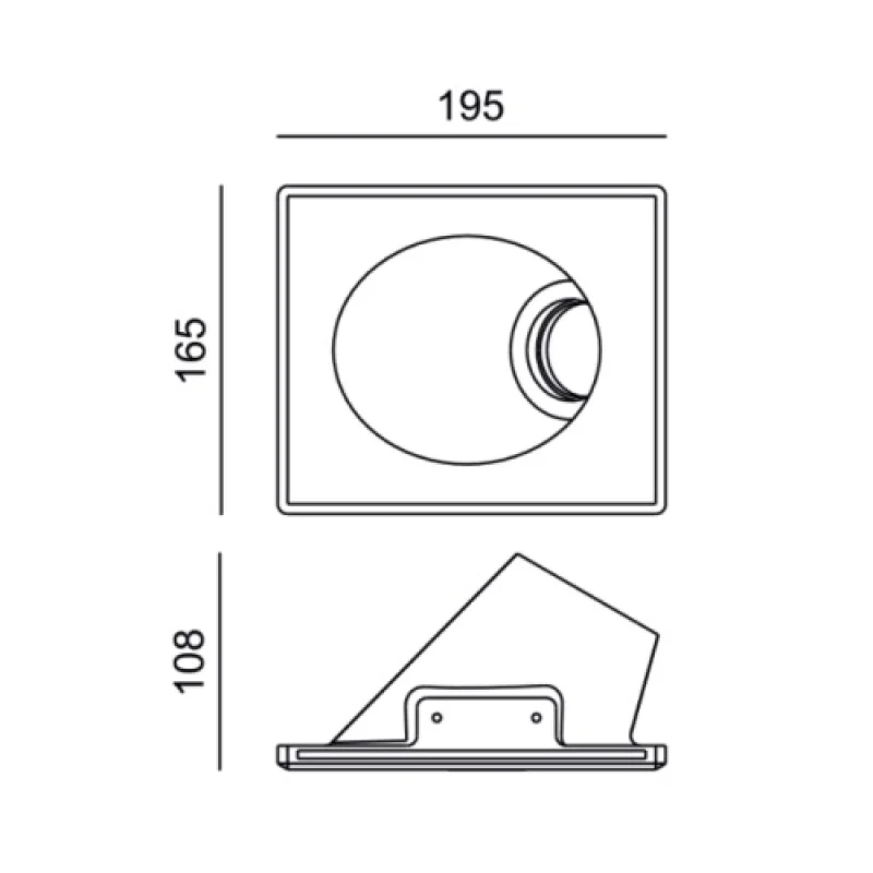 Gypsum G90351C – ACA Lighting plaster downlight for recessed mounting in white, 1X35W