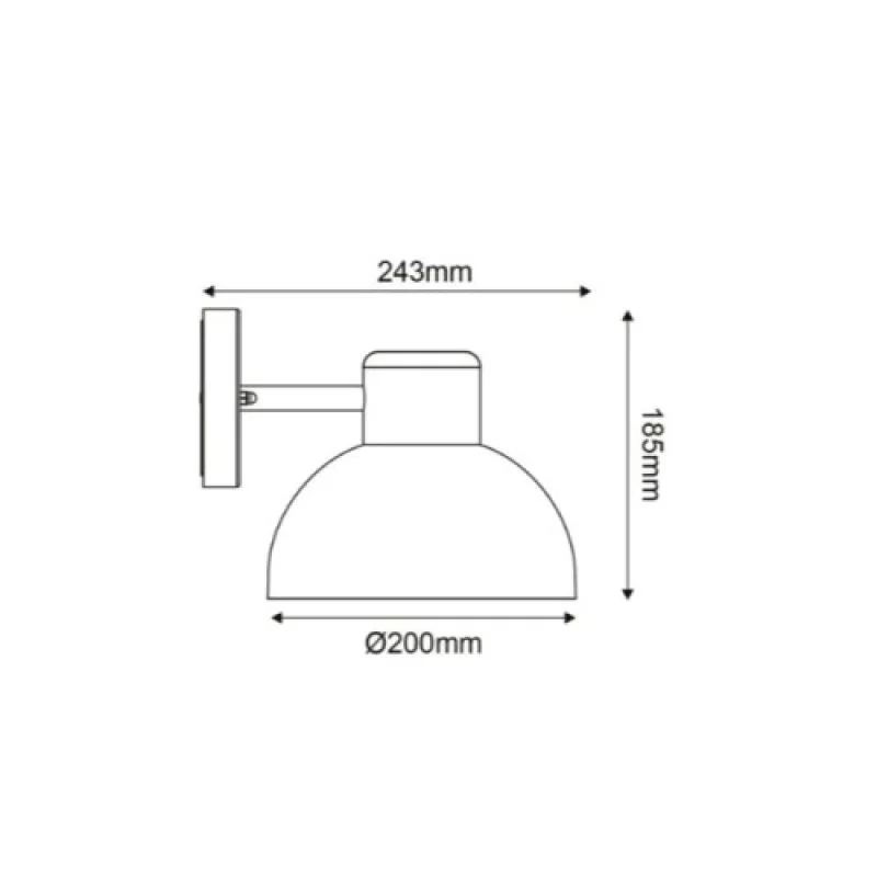 Bero BERO1WG – ACA Lighting градински аплик в сив, 1X15W