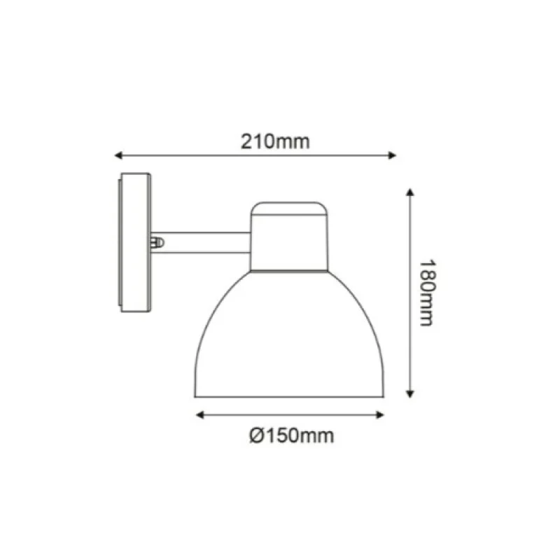 Bero BEROM1WG – ACA Lighting градински аплик в сив, 1X15W