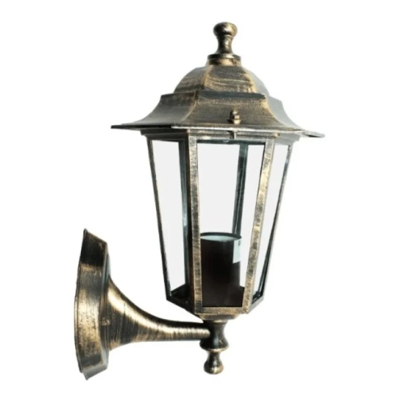 Outdoor Wall Lights Hexagon WALL GARD HI6021GB – ACA Lighting garden wall light in antique brass, 1x40W