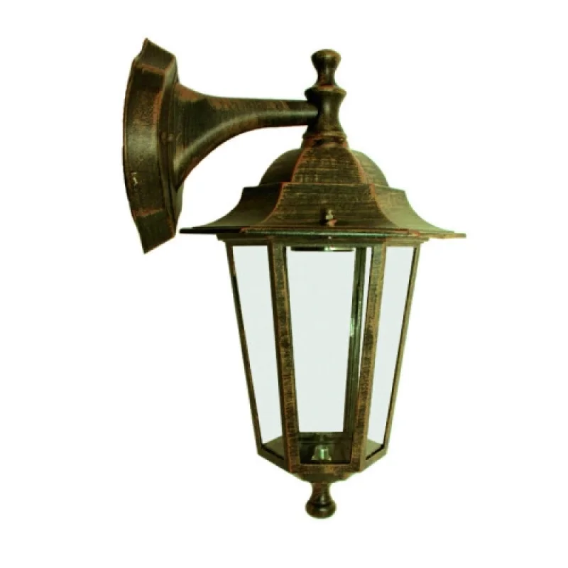 Outdoor Wall Lights Hexagon WALL GARDE HI6022R – ACA Lighting garden wall light in antique brown, 1x15W