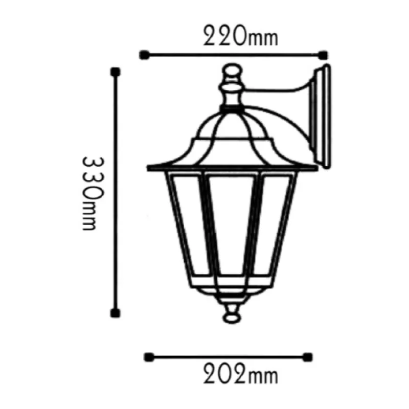 Hexagon WALL GARDE HI6022R – ACA Lighting garden wall light in antique brown, 1x15W