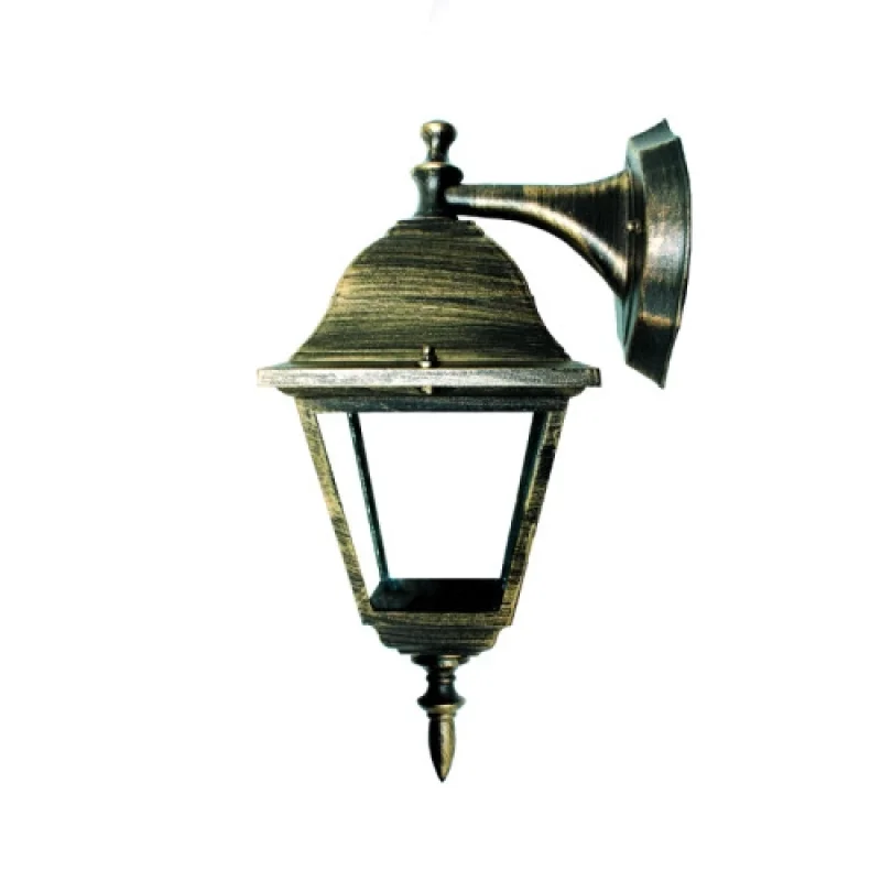 Outdoor Wall Lights Square WALL GARDE HI6042GB – ACA Lighting garden wall light in antique brass, 1x40W