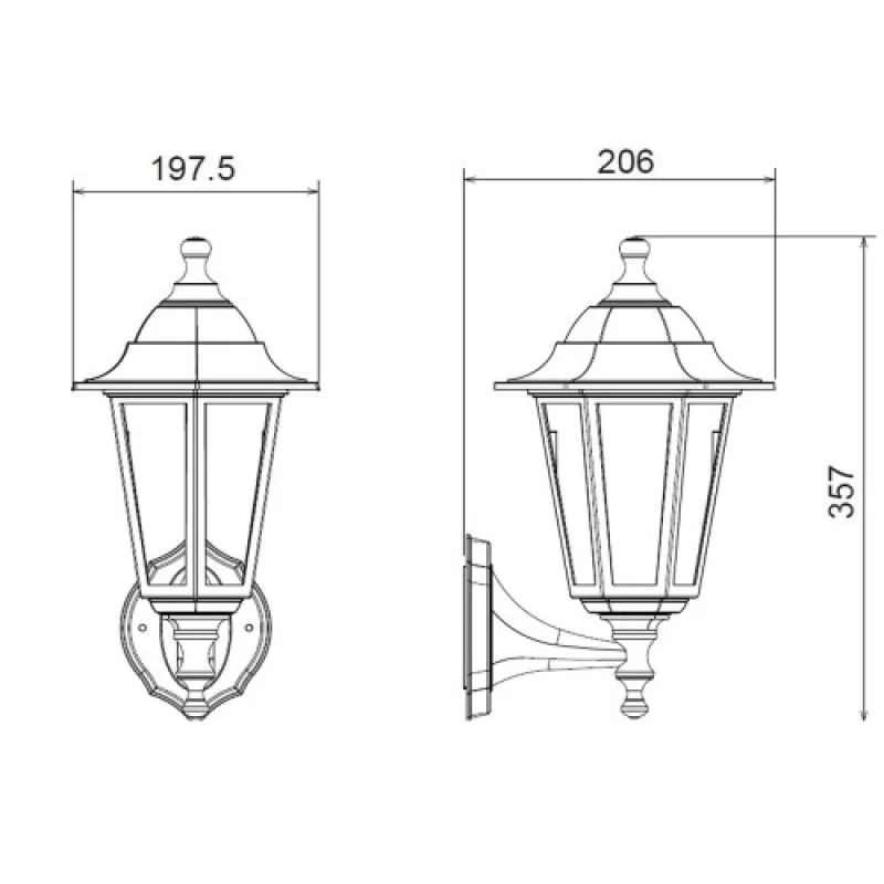 Hexagon WALL GARDEN PLGQ1B – ACA Lighting градински аплик в черен, 1x40W