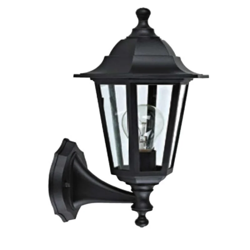 Външно стенно осветление Hexagon WALL GARDEN PLGQ1B – ACA Lighting градински аплик в черен, 1x40W