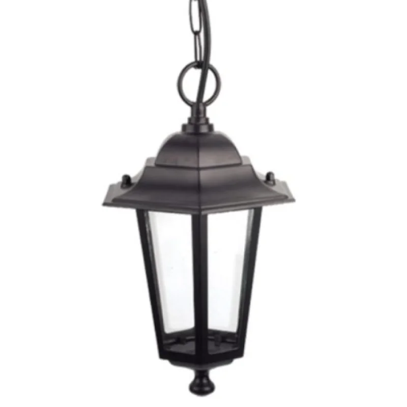 Външни пендели Black HEXAGON P HI6025BMS – ACA Lighting градински пендел в черен, 1x40W