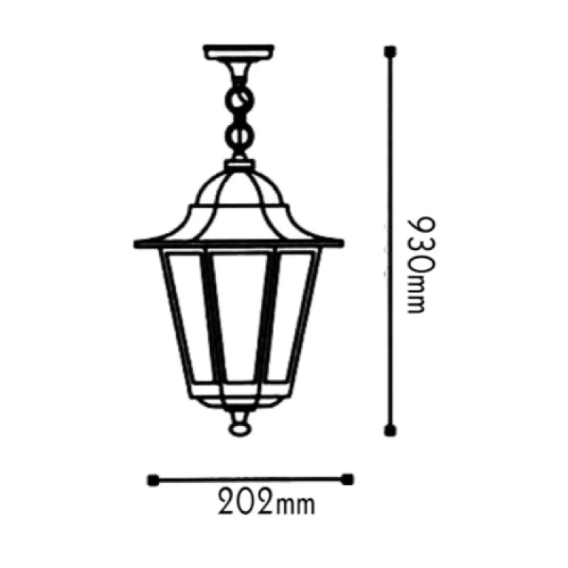 White HEXAGON P HI6025WMS – ACA Lighting градински пендел в бял, 1x40W