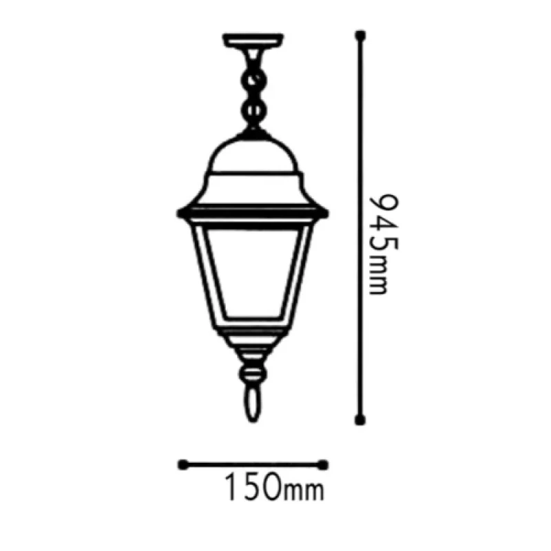 Square PENDANT G HI6045GB – ACA Lighting градински пендел в античен месинг, 1x40W