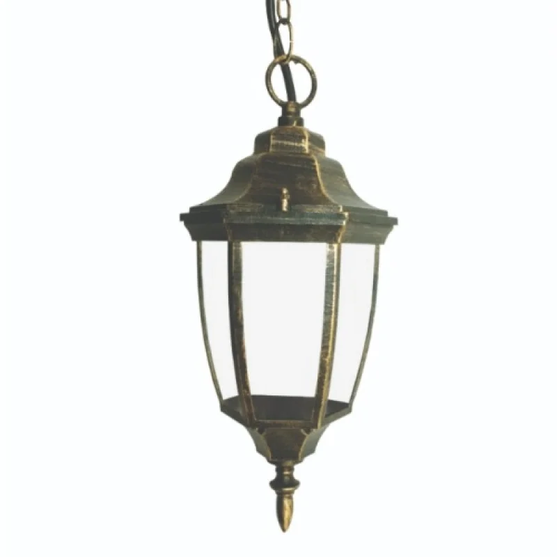 Външни пендели Hexagon PENDANT HI6175GB – ACA Lighting градински пендел в античен месинг, 1x40W