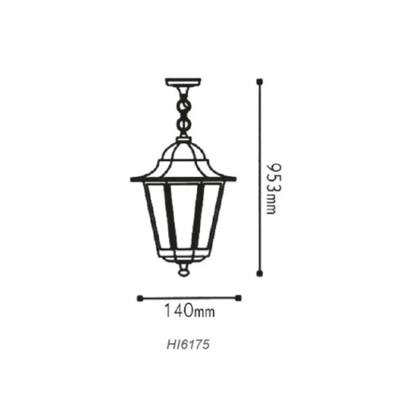 Hexagon PENDANT HI6175GB – ACA Lighting градински пендел в античен месинг, 1x40W