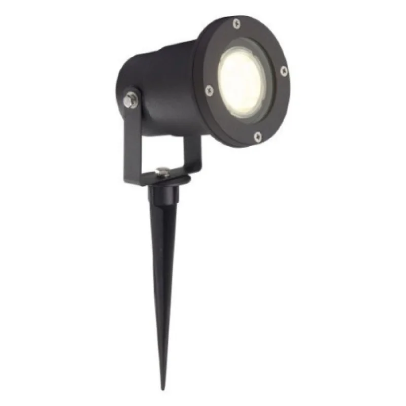 In-Ground Lights ACA Lighting BT9013BMS – garden floodlight with spike light in-ground in black, 1x7W