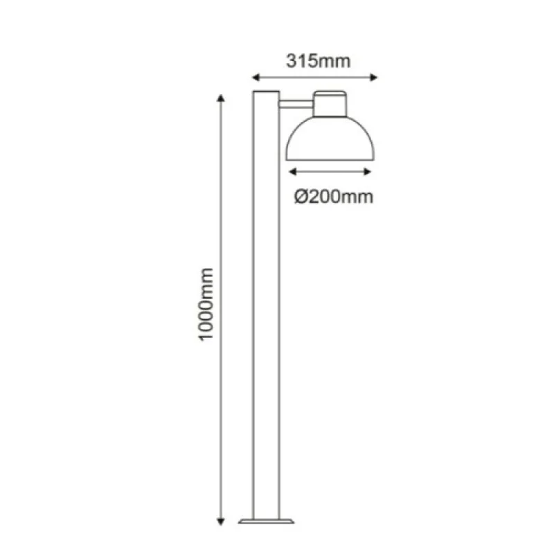 Външни стоящи лампи Bero BERO1POWH – ACA Lighting градински стълб в бял, 1X15W