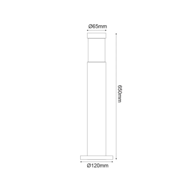 Anthracite BO HI1032650GDS – ACA Lighting garden bollard in anthracite, 1x10W