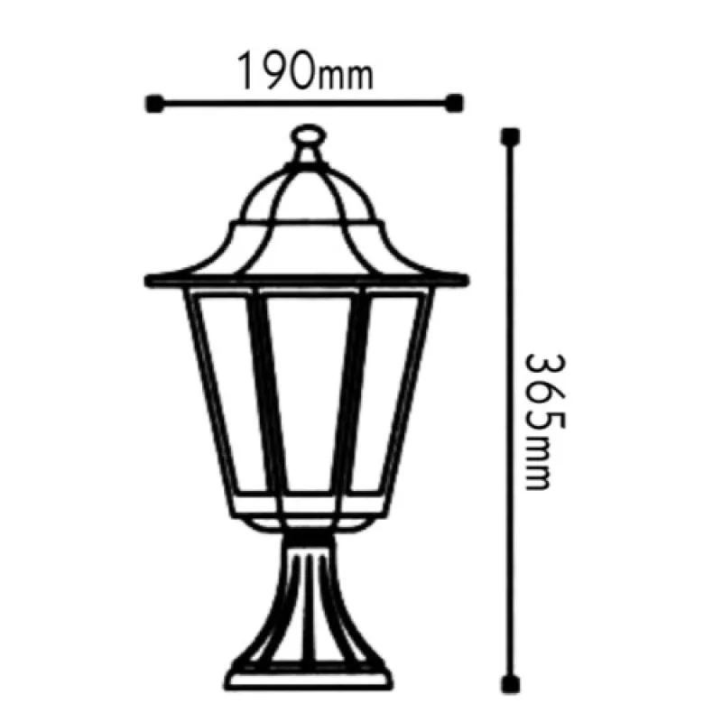 Antique BROWN HEXA HI6023R – ACA Lighting garden bollard in antique brown, 1x15W