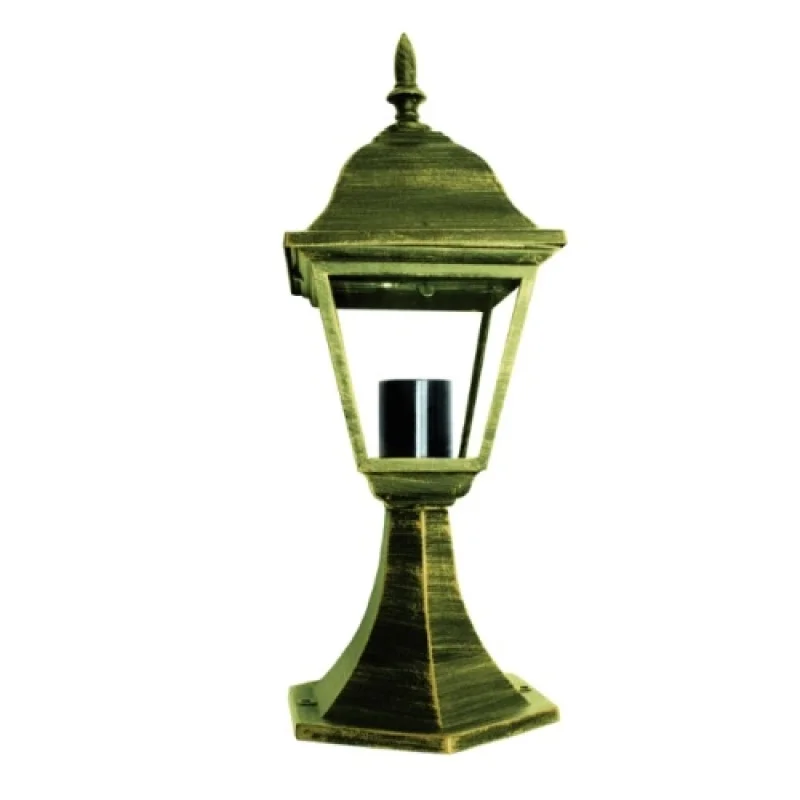 Bollard Lights Square BOLLARD GA HI6043GB – ACA Lighting garden bollard in antique brass, 1x40W