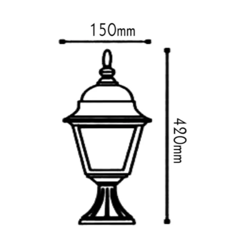 Square BOLLARD GA HI6043GB – ACA Lighting garden bollard in antique brass, 1x40W