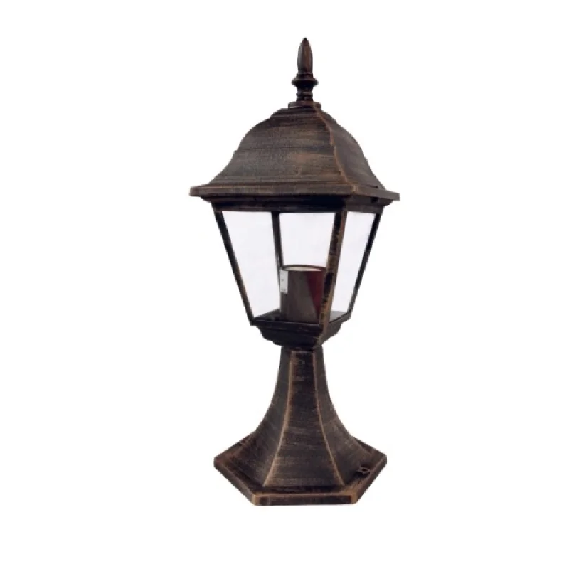 Bollard Lights Square BOLLARD GAR HI6043R – ACA Lighting garden bollard in antique brown, 1x40W