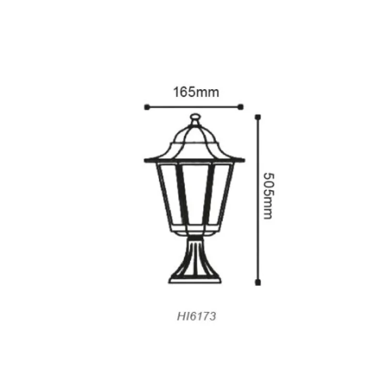 Hexagon BOLLARD G HI6173GB – ACA Lighting градински стълб в античен месинг, 1x40W