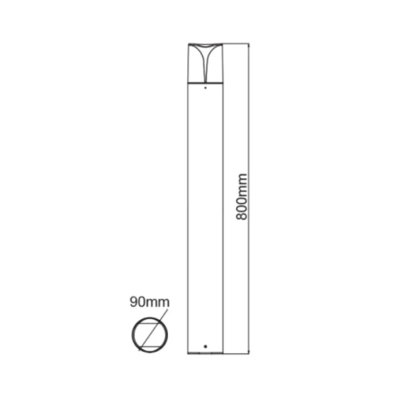 Phoibe LG8303G-800 – ACA Lighting garden bollard in anthracite, 1X20W