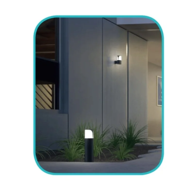 Phoibe LG8303G-800 – ACA Lighting garden bollard in anthracite, 1X20W