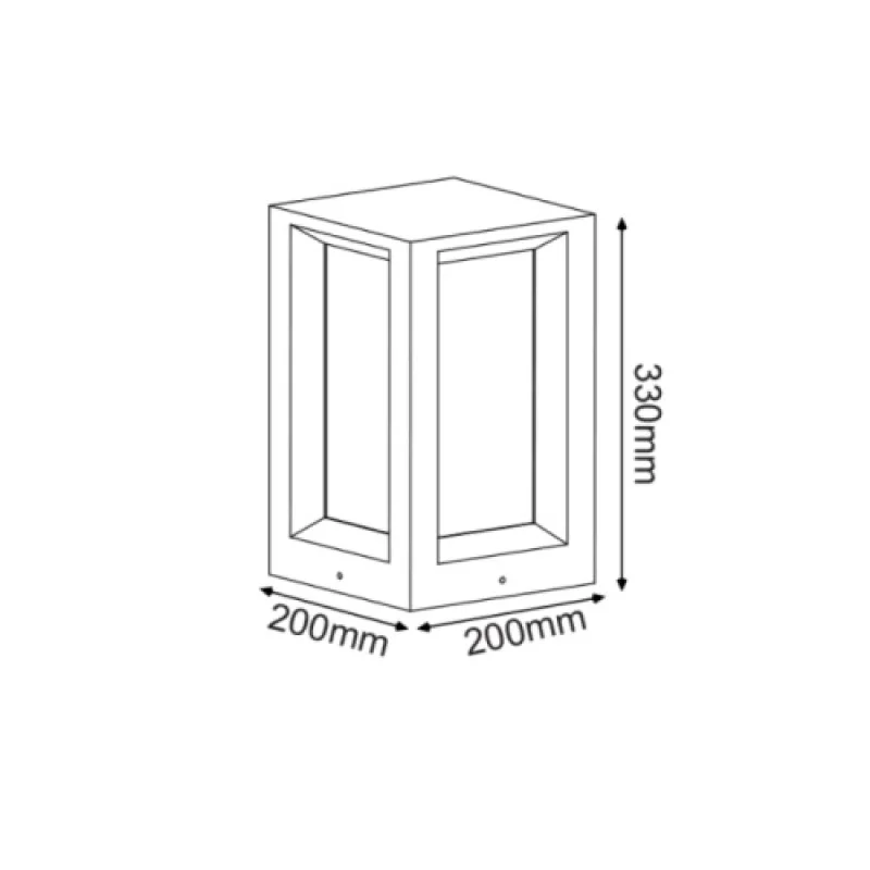 Ophelia MK039B-330 – ACA Lighting garden bollard in black, 2X9W
