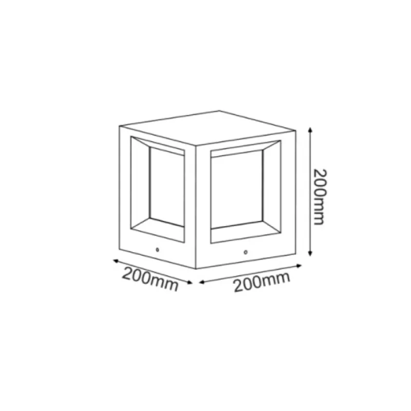 Ophelia MK041B-200 – ACA Lighting garden bollard in black, 1X9W