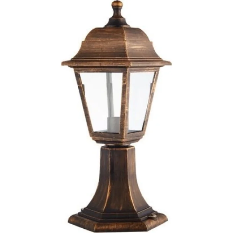 Bollard Lights Square BOLLARD LAMP PLGP3R – ACA Lighting garden bollard in antique brown, 1x40W