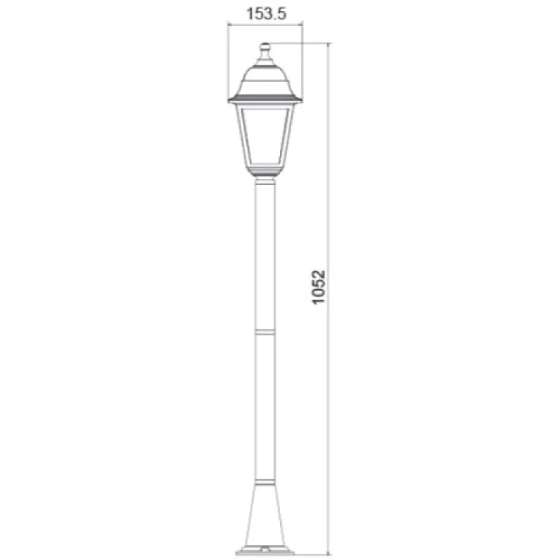 Square BOLLARD LAMP PLGP5R – ACA Lighting градински стълб в антично кафяв, 1x40W
