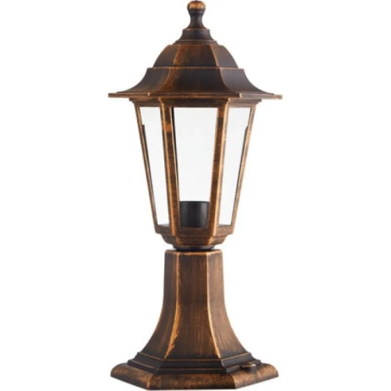 Bollard Lights Hexagon BOLLARD LAM PLGQ3R – ACA Lighting garden bollard in antique brown, 1x40W