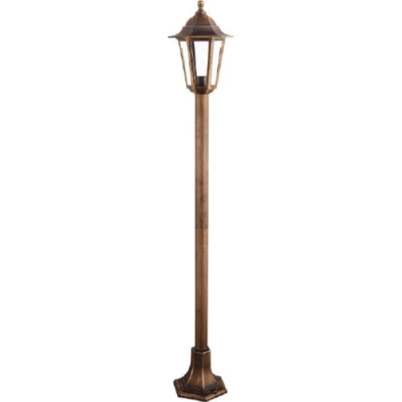 Външни стоящи лампи Hexagon BOLLARD LAM PLGQ5R – ACA Lighting градински стълб в антично кафяв, 1x40W