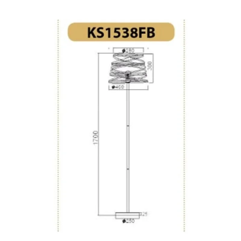 Jazz KS1538FB – ACA Lighting лампион в черен, 1X60W