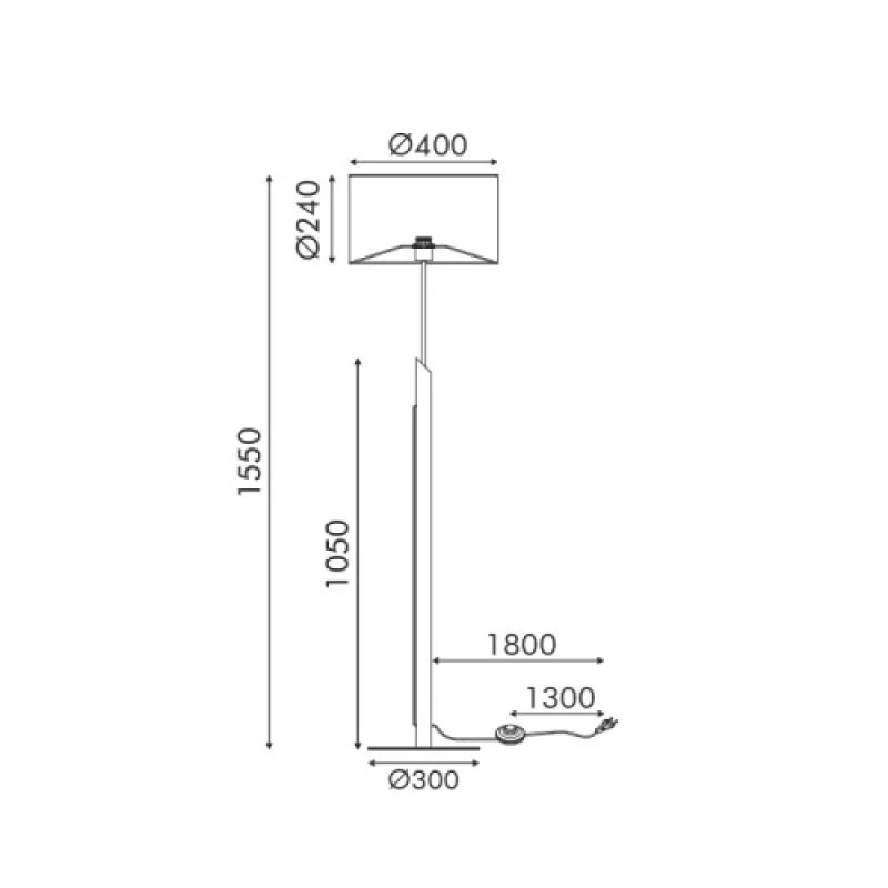 Cliff MF21858 – ACA Lighting лампион в черен, 1X20W