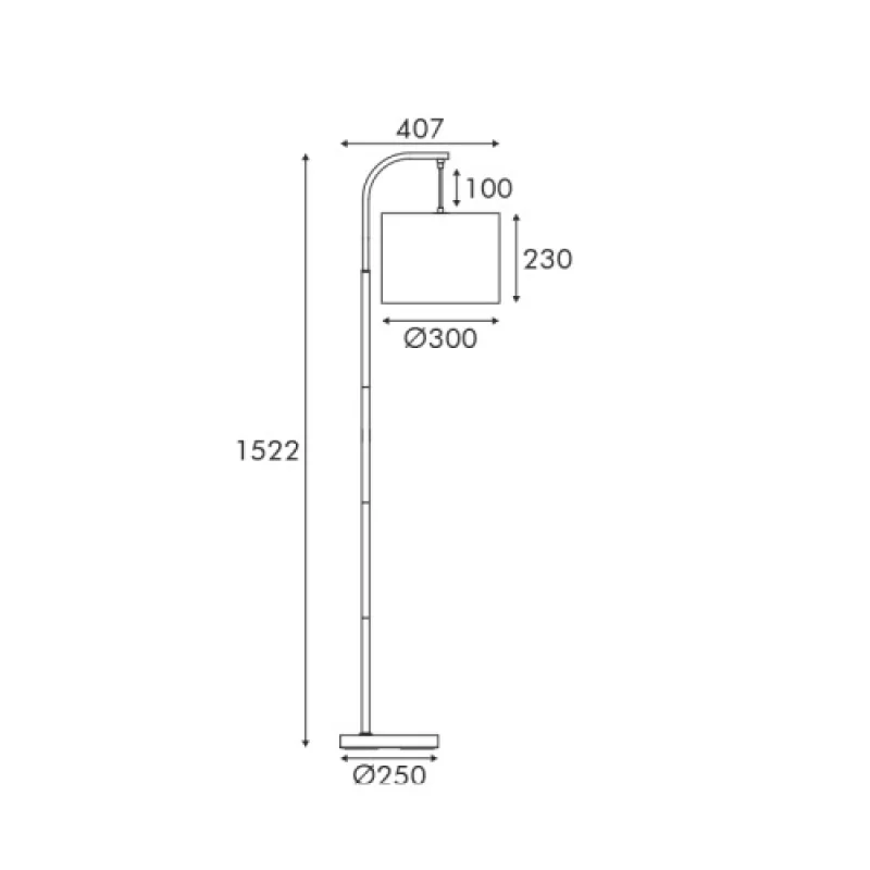 Joan MF240533 – ACA Lighting лампион в черен, 1X20W