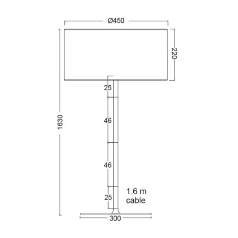 Yasmine OD6508FBK – ACA Lighting лампион в черен, 1X60W