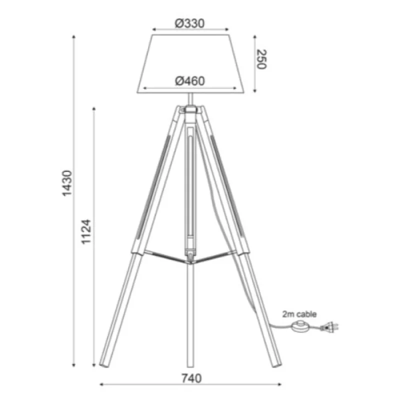 Mousse TF17701FOBB – ACA Lighting лампион в черен, 1X60W