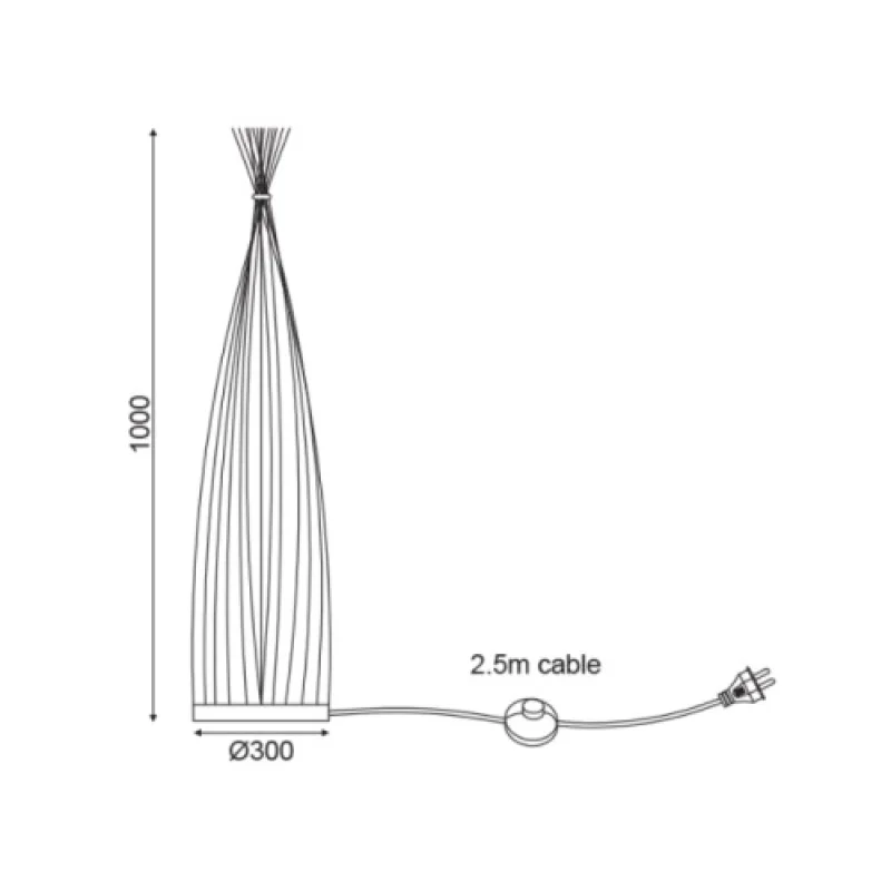 Serifos TF661F100BO – ACA Lighting floor lamp in beige, 1X60W