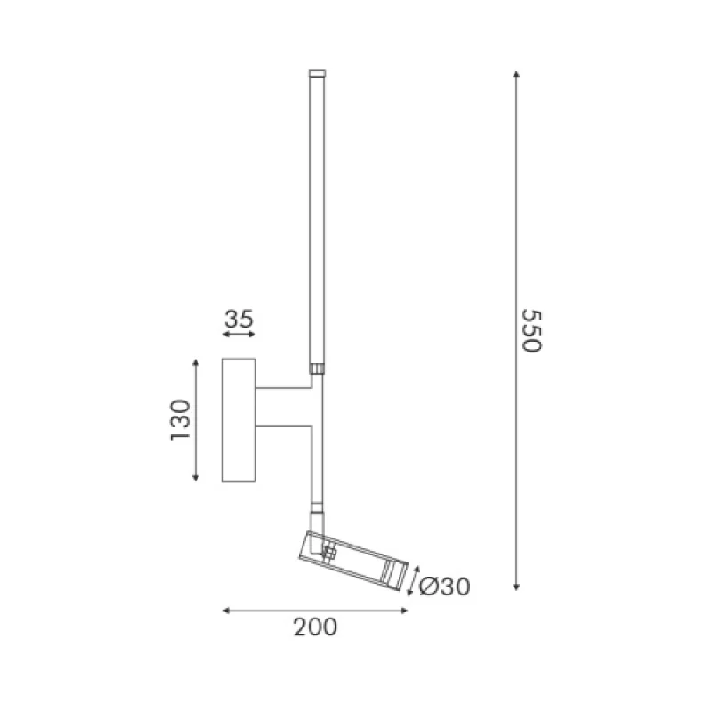 Concerto 5W + 3W 300 HM616LEDWBK – ACA Lighting LED аплик в черен мат, 8W, 3000K